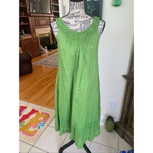 Talbots Crinkle Sundress Sleeveless Light Green